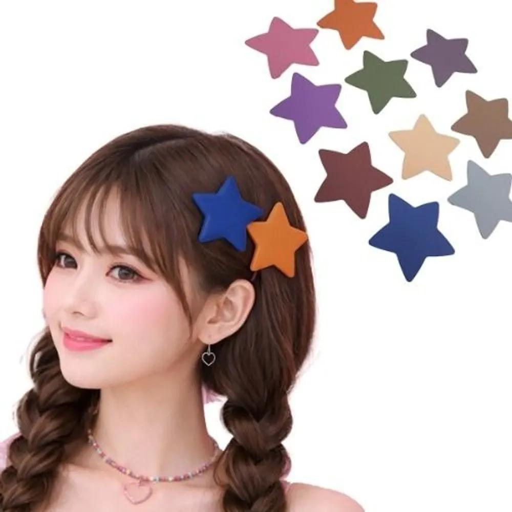 10 Big Star Downtone Snap Hair Clip Hair Pin Bangs Point Y2K Look Girl Group Date Star Hair Pin