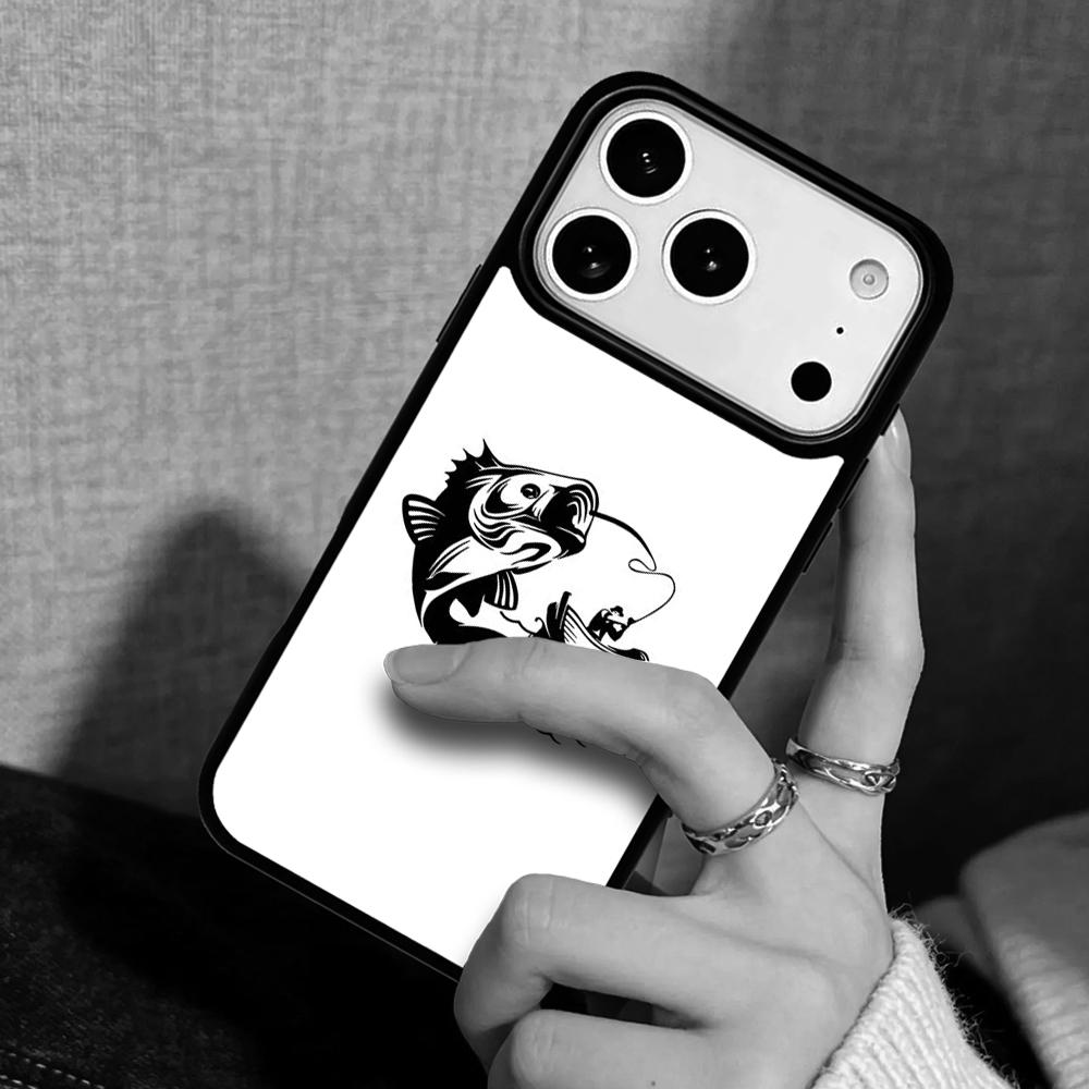Capa Case for iPhone 17 Air 16 Pro Max 15 Plus 11 13 Mini 14 12 Back Phone Cover Carp Fishing Quotes