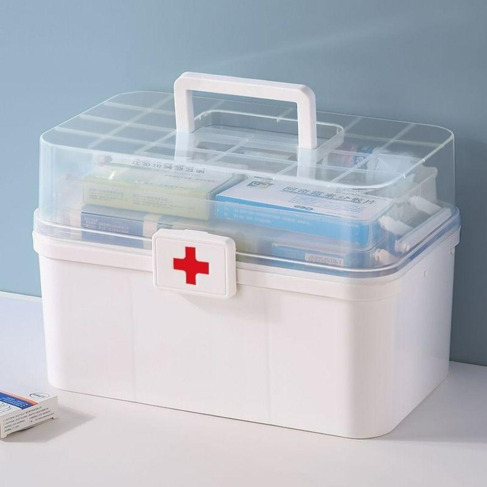 Sorting Storage 3-Layers Medicine Box Large Capacity Medical Emergency Organizer  Home