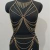Body Chain Waist Chain Two-piece Set, Metal Chain Multi-layer Fringed Chest Chain Waist Set Bodychai.