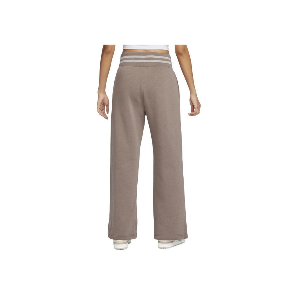 Nike Roupa Esportiva Phoenix Fleece Calças de Moletom Tricotadas de Cintura Alta e Perna Larga Feminina Marrom-Vison HJ0910-233