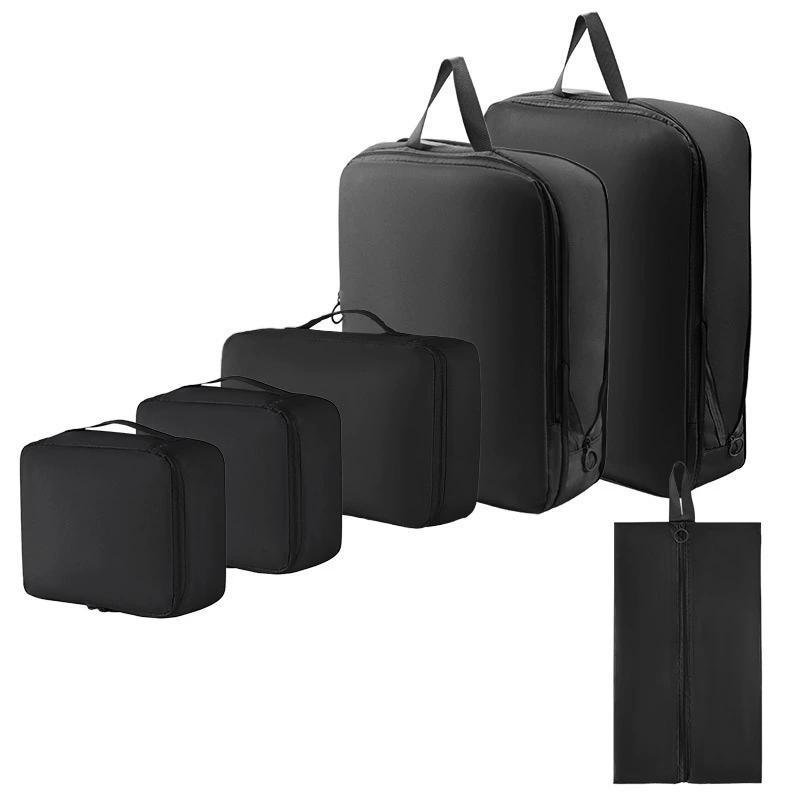 [Easy-Clean] Compression Packing Cubes | 6pcs Set | Polyester | Easy-Clean, Lightweight | Travel Organizer | Luggage and Clothes Sorting
