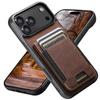 Luxury Faux Leather Card Holder Stand Phone Case Frosted Feel for IPhone 17 Pro Max 16 Plus 15 14 13 12
