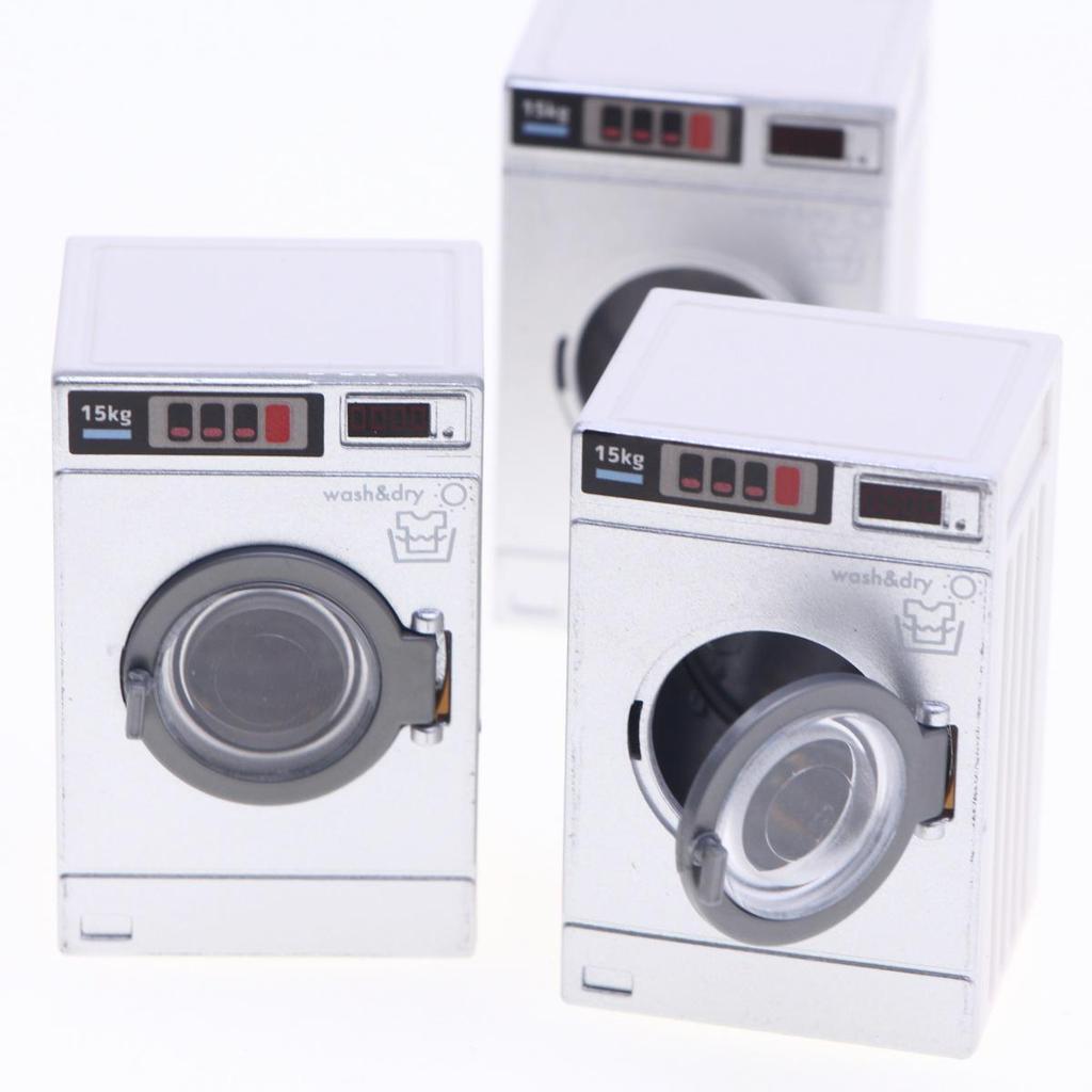 Miniature Dollhouse Drum Washing Machine for BJD Washroom Scene Decor Accessories