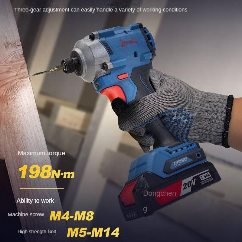 Dongcheng Børsteløs Slagskrutrekker DCPL198AM Litiumbatteri 20V Elektrisk Batch Oppladbar Husholdnings Elektrisk Skrutrekker