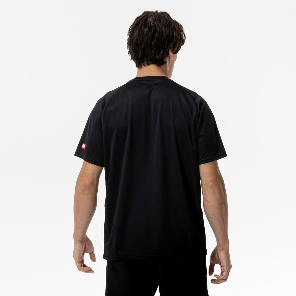 Mizuno Table Tennis Game Short JTTA Black Shirt, Sleeve, Certified, Moisture-Wicking, Quick-Drying, Unisex, 82JAC104,