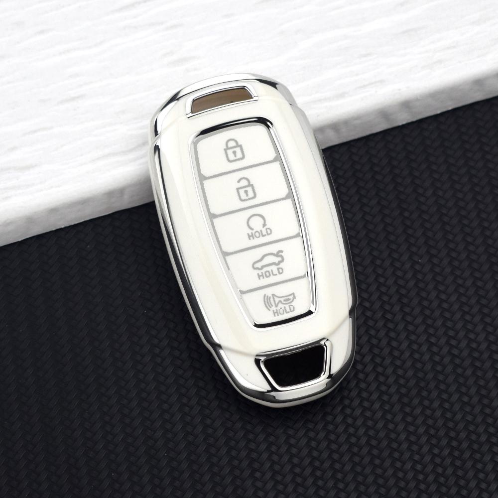 3/4/5 Buttons TPU Key Case Fob for Hyundai Santa Fe KONA I30 Accent Ix35 Encino Solaris Azera Grandeur Ig Palisade Key Chain Set