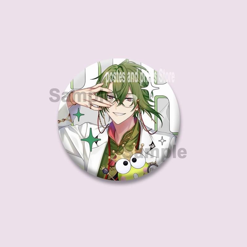Cartoon Game Merold Kurode Hallritt Brooch Anime Fragaria Memories Lapel Pins Plastic Round Badge for Bag Hat Jewelry XMAS Gifts