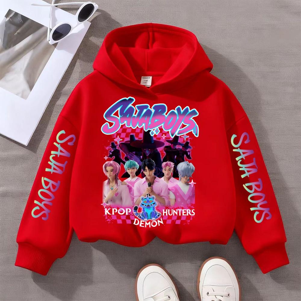 Kpop Witch Hunting Children's Clothing, Girls' Spring and Autumn Hoodies, Fashionable and Versatile Sportswear