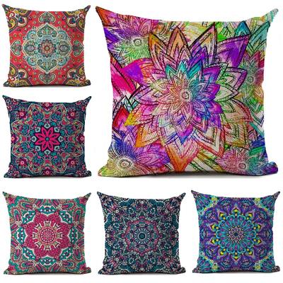 Fashion Colorful Mandala Cushion Cover Kaleidoscope Art Style Throw Pillows Home Decoration Living Room Sofa Pillowcase 45X45Cm