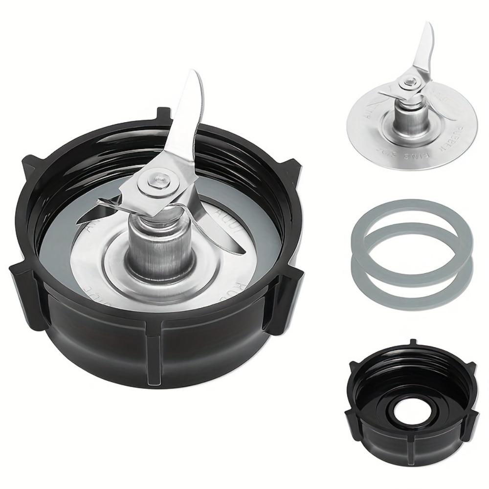 4pcs/Set Stainless Steel Blender Blades Kit Black Bottom Cap Blenders Accessories Rubber Ring Home