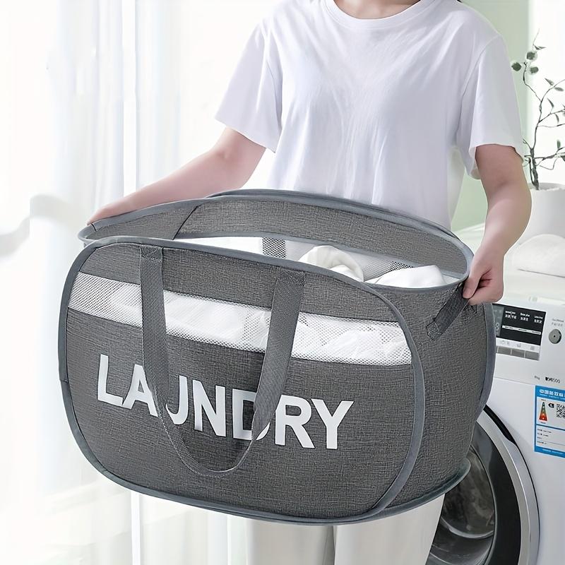 1pc Foldable Laundry Basket Breathable Oxford Fabric Storage Bag for Dirty Clothes Organizer Bag Large-capacity Laundry Bag