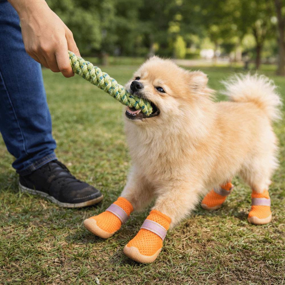 Breathable Anti Slip Dog Shoes Adjustable Pet Paw Protector Dog Mesh Shoes Walking Outdoor