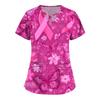 Women's Fashion  V-Neck Short Sleeve Overalls Double Layer Pocket Printed Tops  Apparel