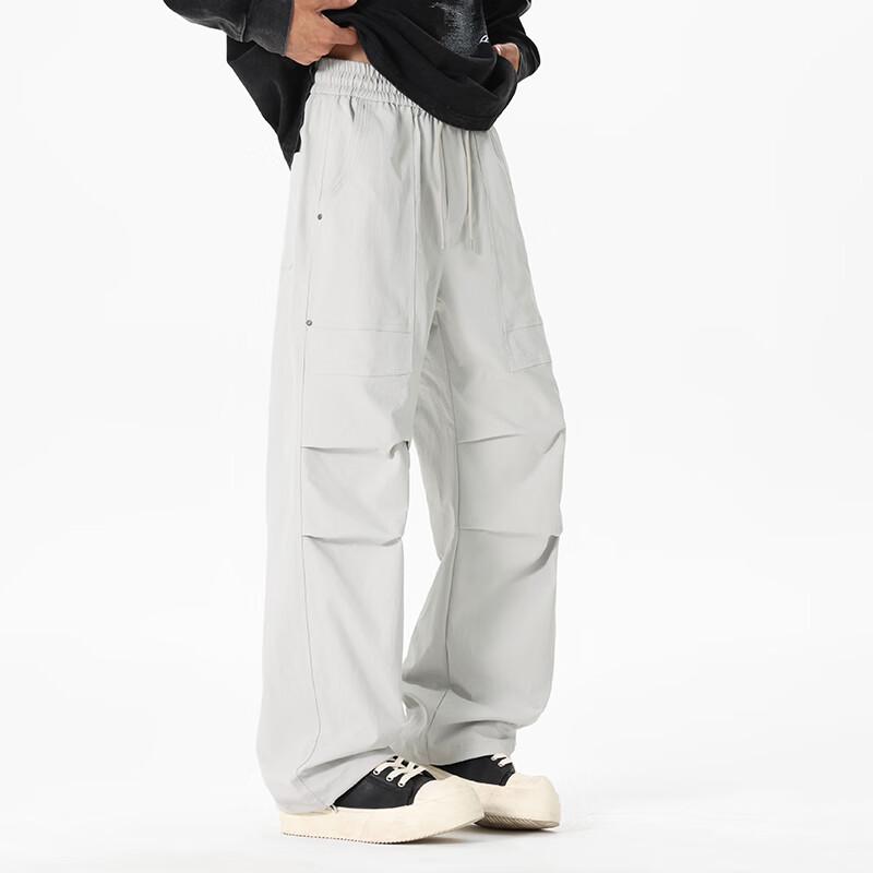 Mark Fairwhale Men's Straight-Leg Techwear Cargo Drawstring Trousers