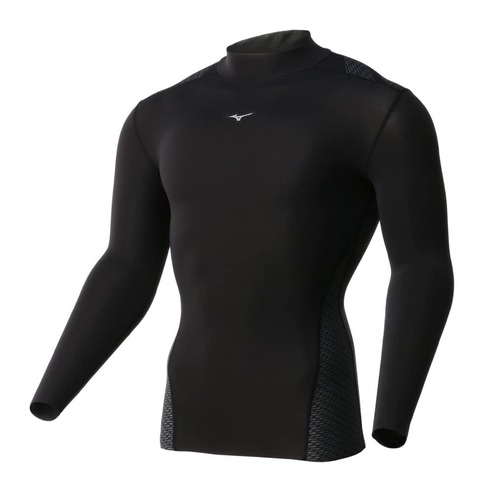 

Mizuno BGTOPSII Bio Gear Compression Golf Wear, UV Protection, Sweat-Wicking, Quick-Drying, Long Sleeve, High Neck, Men s, Black, Size M (E2MJA004)