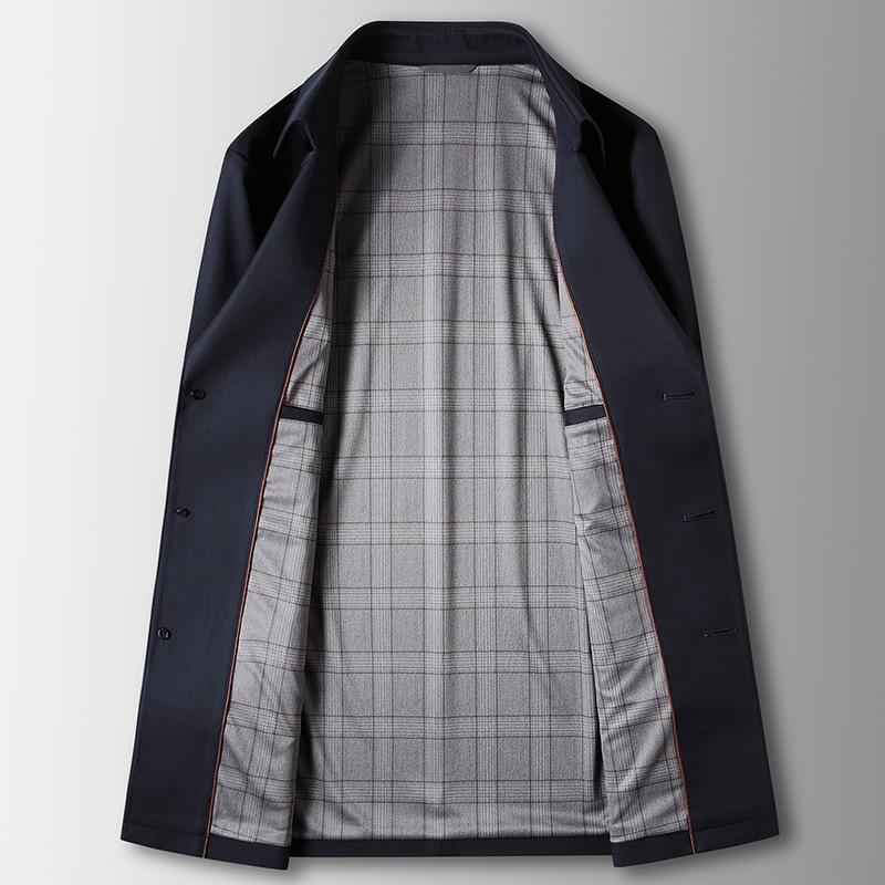 Spring and Autumn New Mulberry Silk Lapel Windbreaker Middle-aged and Young Light Luxury Business Leisure Quality Jacket