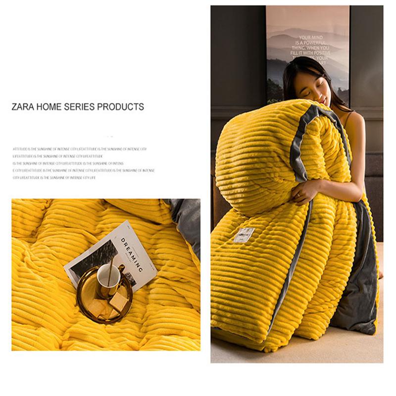 Copripiumino in Velluto Corallo Spesso Copripiumini Colore Unico Set Biancheria da Letto Coperta Termica per Letto Biancheria da Letto Morbida Copriletto Nordico