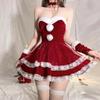 Domila Sexy Christmas Dress Red Pure Lace Dress Set New Year's Robe Cosplay, Uniform