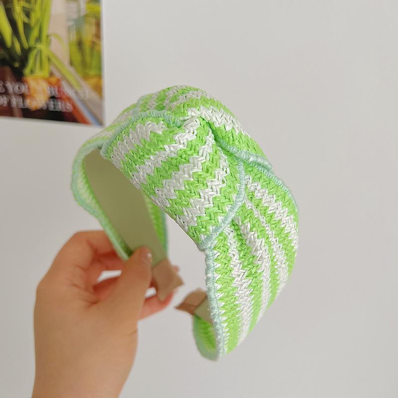 Bohemian Ethnic Summer Colorful Straw Weaving Knot Hairband Headband Adult Hair Accessories Hair Jewley