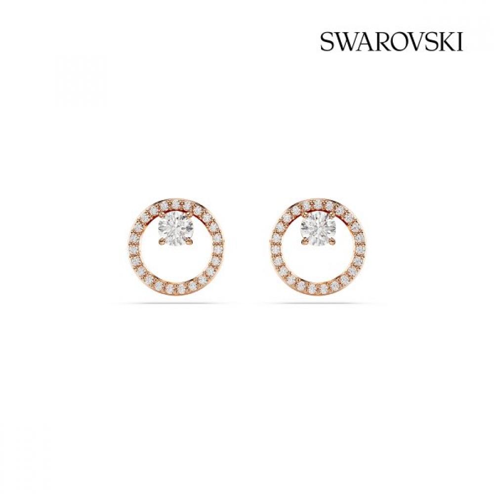Swarovski [official Product Bag Included] Rose Gold Stud Earrings 5692263