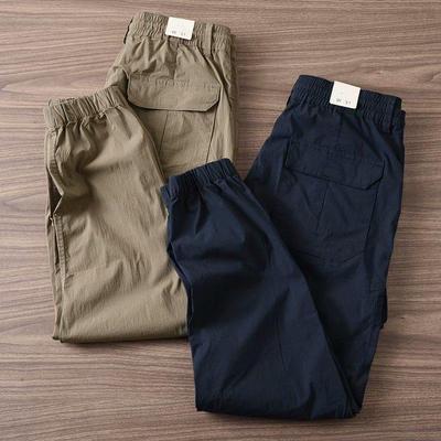 Hongxinjie Men's Casual Elastic Waist Trousers – Lightweight, Breathable Spring/Autumn Overalls