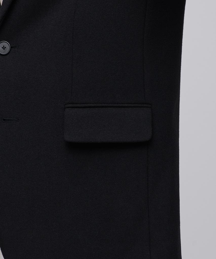 Musinsa Standard Wool Blend Melton Daddy Shoulder Oversized Blazer [Black]