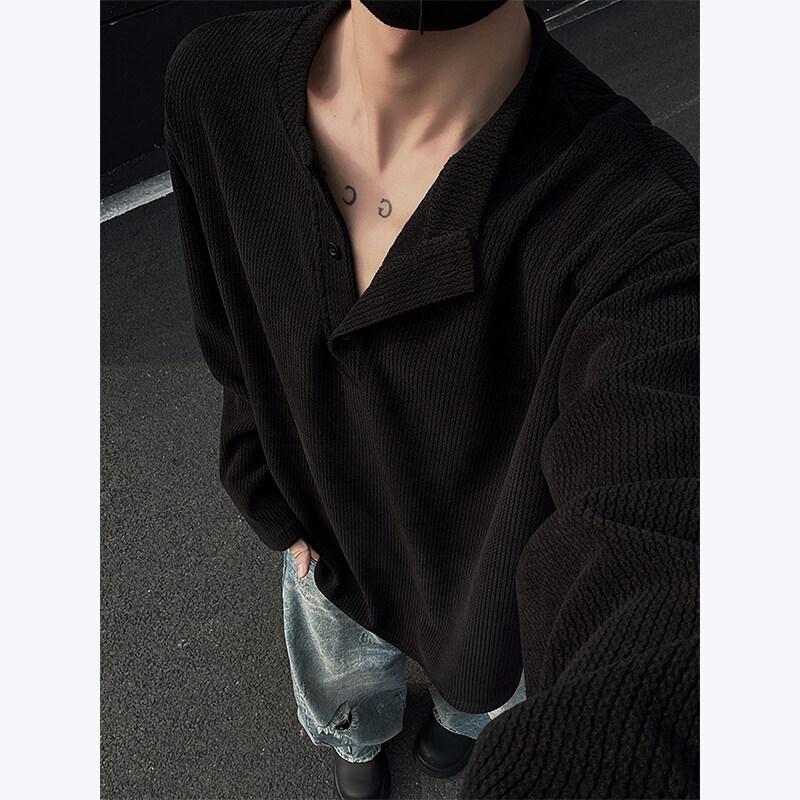 Texture Long Sleeved T-shirt, Men's Style, High-end In Spring and Autumn, Layered Inner Layer, Sweatshirt Base Layer, Autumn and Winter Inner Layer