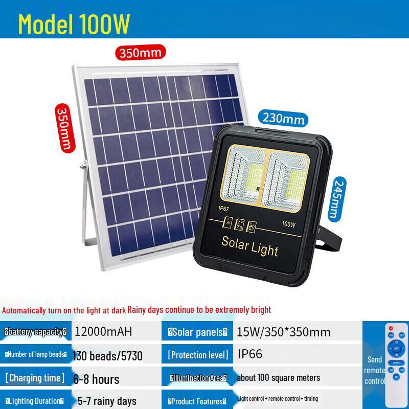 JUN YONG LIGHTING Tank Style Solar Floodlight