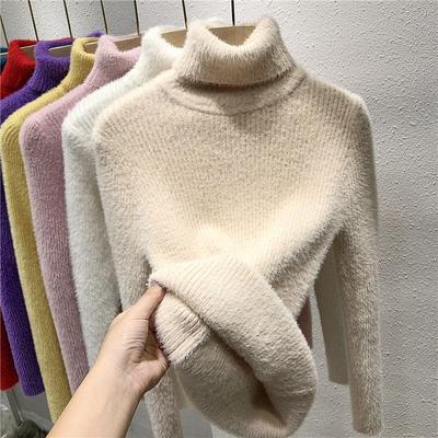 Neuer Rollkragenpullover für Damen im Herbst und Winter, schmal geschnitten und figurbetont, gestrickte Basic-Unterwäsche