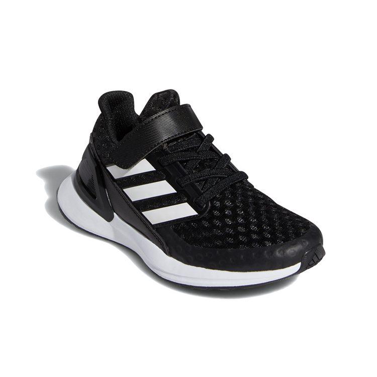 adidas Rapidarun EL K Fabric Slip Resistant Low Top Kids' Running Shoes Black White Kids' EF9258