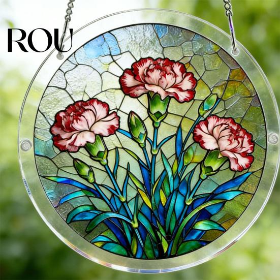 Unique Acrylic Puzzle Gift Sun Catcher with Colorful Light Projection, DIY Window Hanging Decor Stained Glass for Garden Patio Living Room, UV Printed