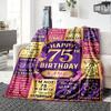 Golden Milestone Celebration Blanket Personalized Name Soft Warm And Versatile For Sofa Bed Office And Travel Machine Washable Comfortable In All