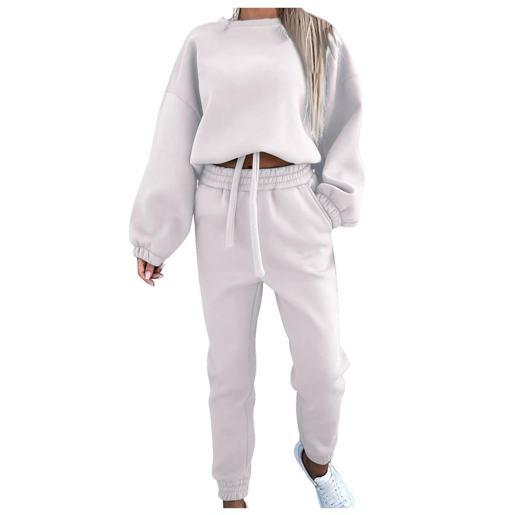Women's Casual Sports Suit  And Winter Fashion Loose Long-Sleeved Sweater Two-Piece