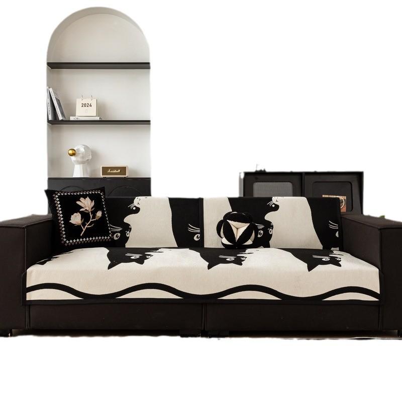Cartoon Wind Sofa Cushion Universal In All Seasons New Sofa Cover One Piece Chenille Leather Sofa Cushion