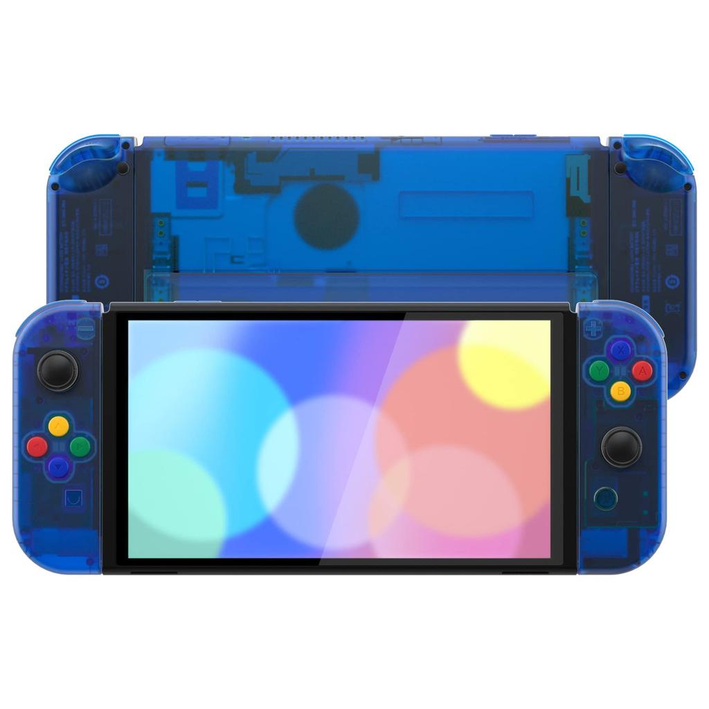 Not the Main Body eXtremeRate Switch Switch Compatible with OLED Joycon Handheld Controller Clear Material Back Plate PC Switch Compatible with Switch