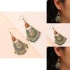 Traditional Ethnic Style Long Dangle Earrings With Geometric Design For Womens Fashion