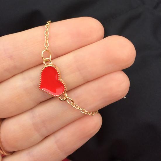 Women Love Heart Design Bracelet Bangle Jewelry Chain Party Cocktail Gift