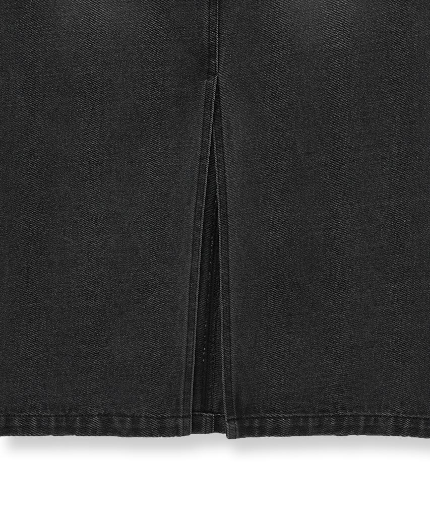 Yale Denim Long Skirt_Charcoal