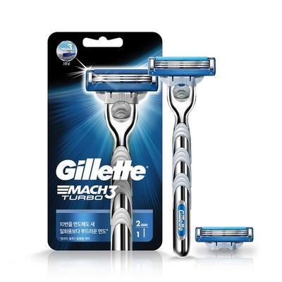 Gillette Mach3 Turbo Razor 3břitý 2-up, 1 balení, 1 kus, korejský holicí strojek