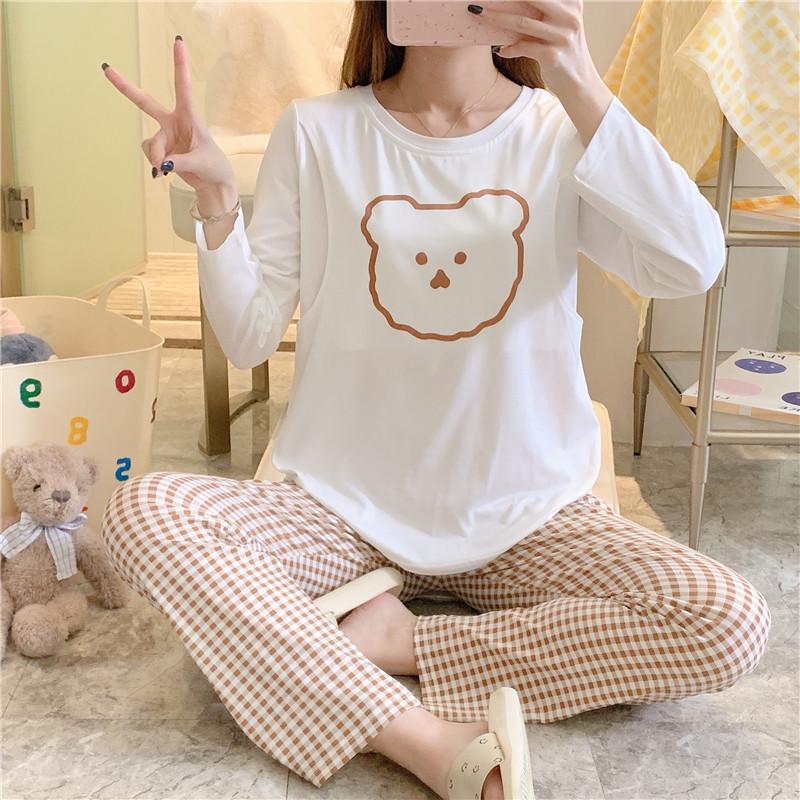 Spring Autumn Maternity Pajamas - Breastfeeding & Postpartum Nursing Homewear Set