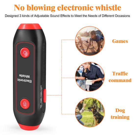 Electronic Whistle Crisp Sound High Decibel Compact Size Lanyard Design with LED Light Battery-operated Camping Electronic Whistle Outdoor Emergency