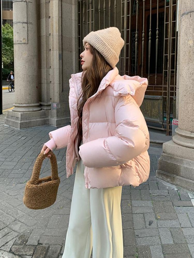 New Winter Sweet Down Cotton Jacket Women Fashion Coat Ladies Hooded Outwear Parkas Thick Cotton Padded Streetwear Overcoat 2024