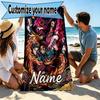 Serviette de plage personnalisée avec nom et motif Demon Slayer, pour Voyage Camping Fête à la plage Décoration de maison, Cadeau d'anniversaire pour la Famille & les Amis