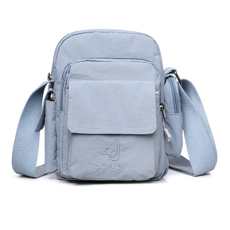 Sac Carré Petit en Nylon Imperméable Sac Léger pour Téléphone Portable pour Femmes Sac Bandoulière Commuter Multi-Poches