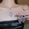 Zircon Butterfly Tassel Necklace and Earring Set - Elegant French Light Luxury Jewelry