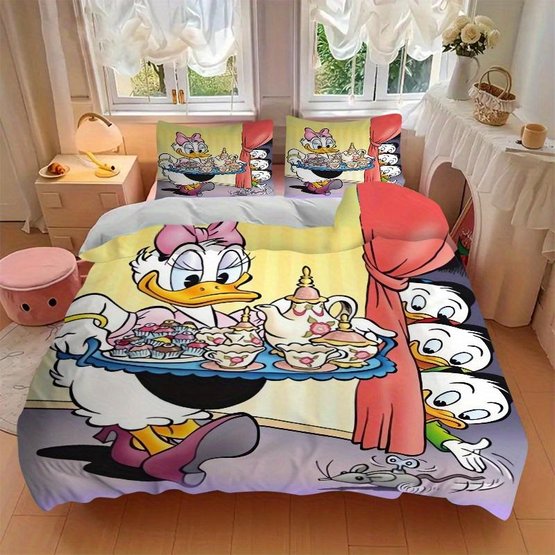 3pcs Disney Daisy Duck Bedding Set Includes Quilt Cover and Pillowcases, Suitable for All Seasons S017