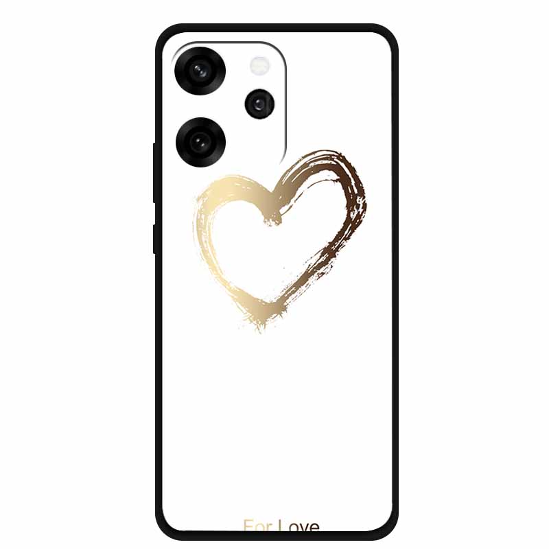 For Oppo Reno15 Phone Case TPU Soft Silicone Tech Style Case for Oppo Reno 15 Flower Heart-shaped Protector Cover PLW110 Coque