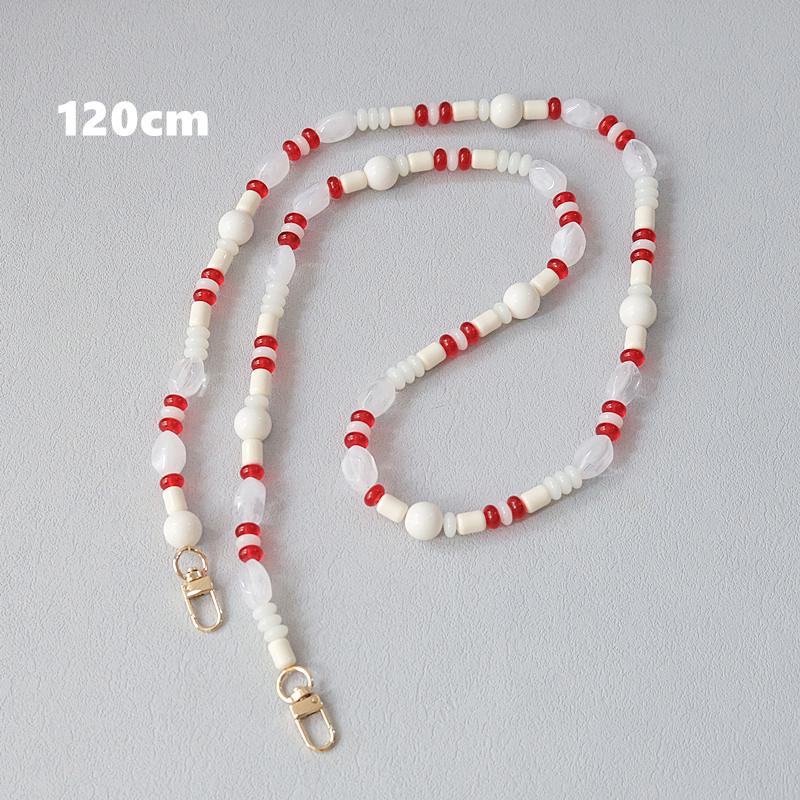 

Новая модная женская сумка, аксессуар, съемная синяя цепочка из бисера, яркий акриловый роскошный ремешок, женская сумка, ручка на плечо, цепочка для сумки 120CM красный