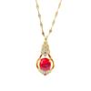 Emerald Gemstone Titanium Steel Necklace for Women - Light Luxury Pendant